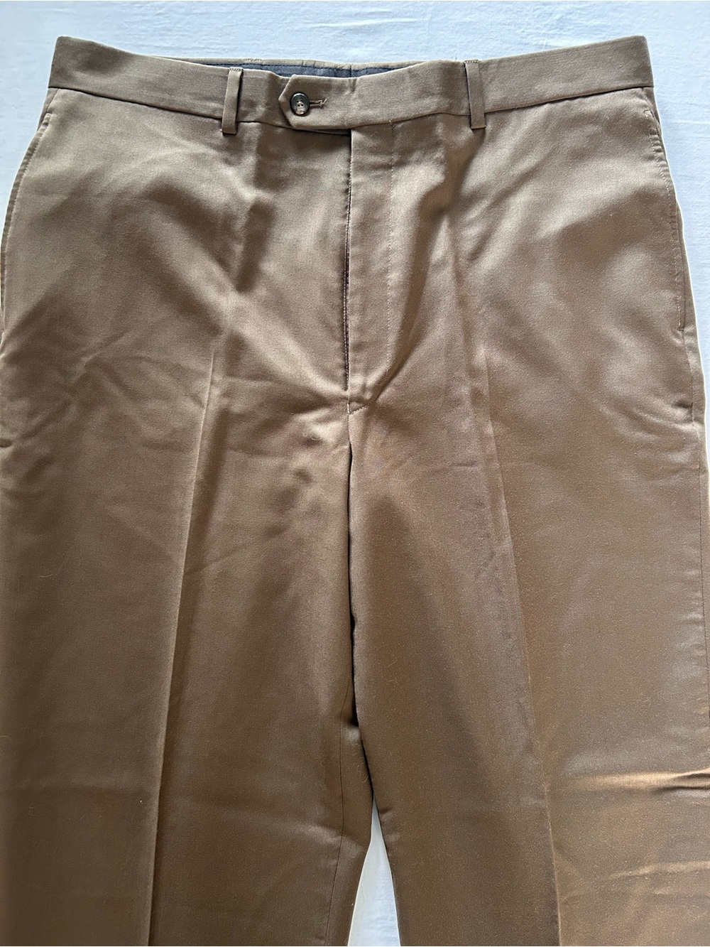 Jos A Bank Executive Brown Dress Pants 36x32 Flat Front Classic - Picture 3 of 9
